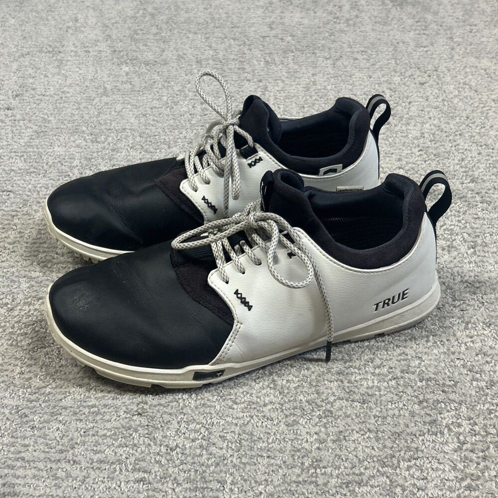 True Linkswear Original 1.2 Golf Shoes Mens 12 White Black Spikeless *No Insoles